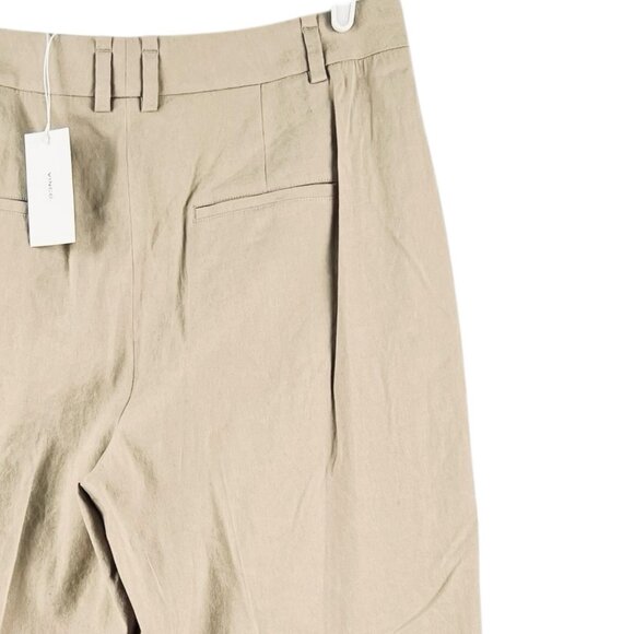 NWT VINCE Women Linen Blend Light Brown Pants w/Pintuck Size 14 Wide Leg $395.00 - Picture 14 of 15